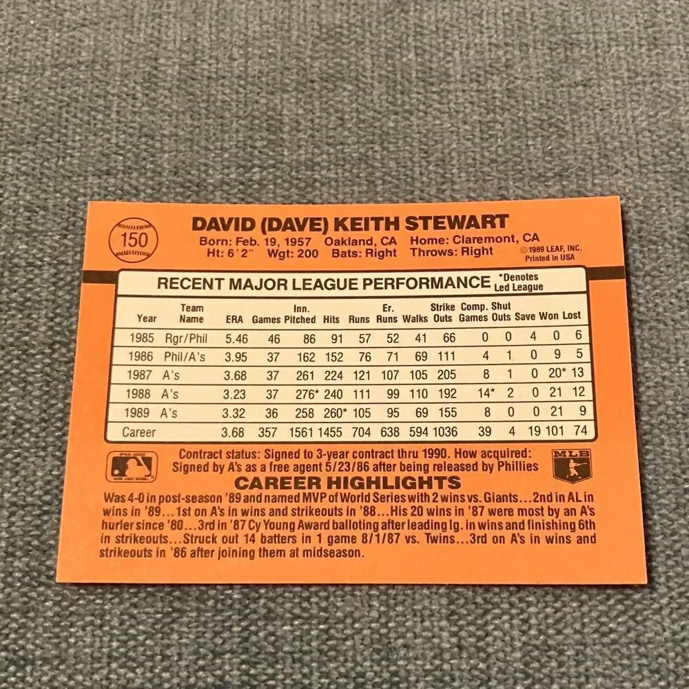 1990 Donruss Oakland A's Baseball Card Trading Card